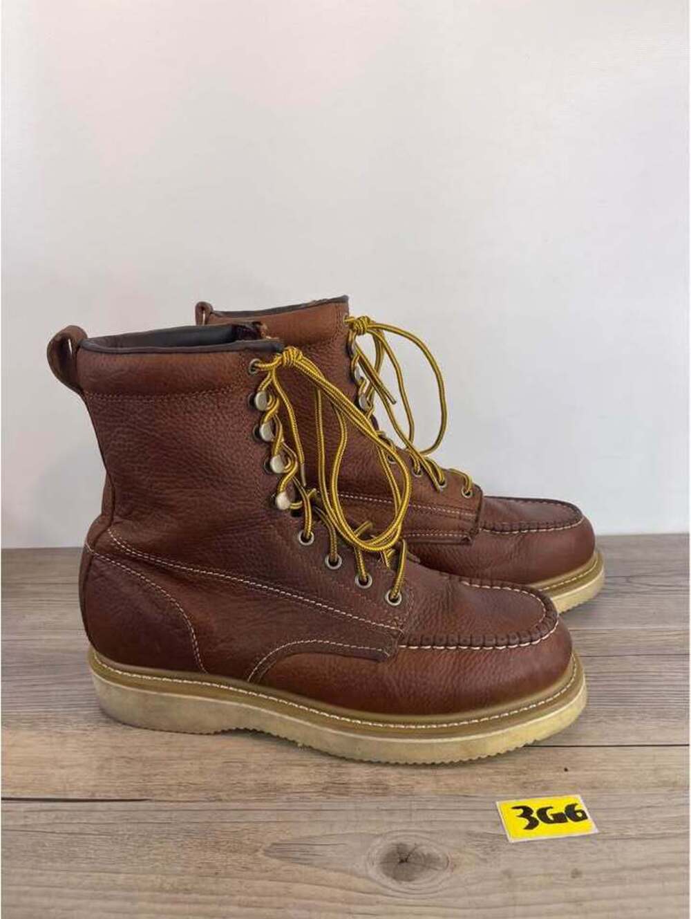 Guide Gear 8" Moc Toe Wedge Leather Work Boots Men's Size 10.5 D